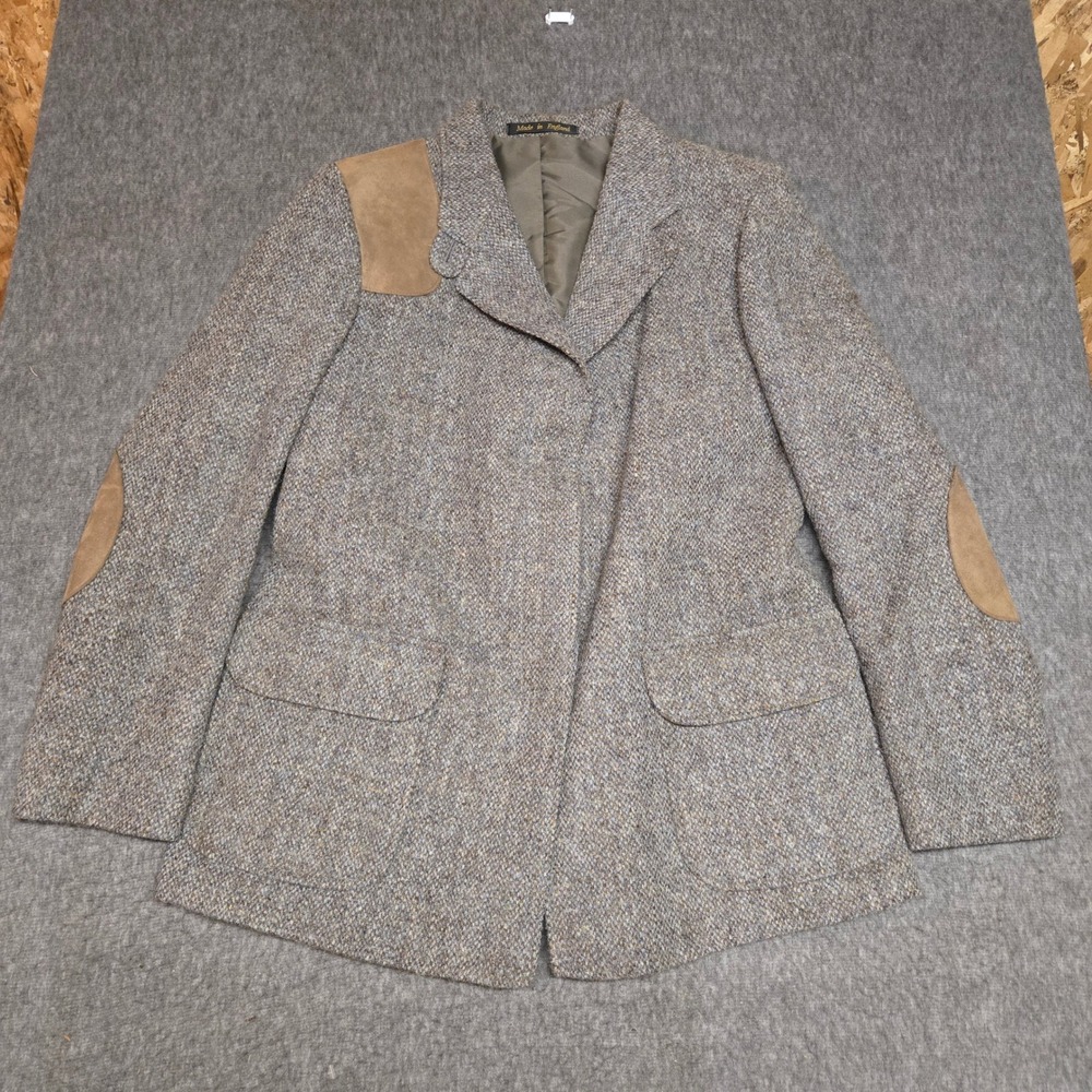 Vintage L.L.Bean Harris Tweed Blazer Womens S Wool Preppy Academia England